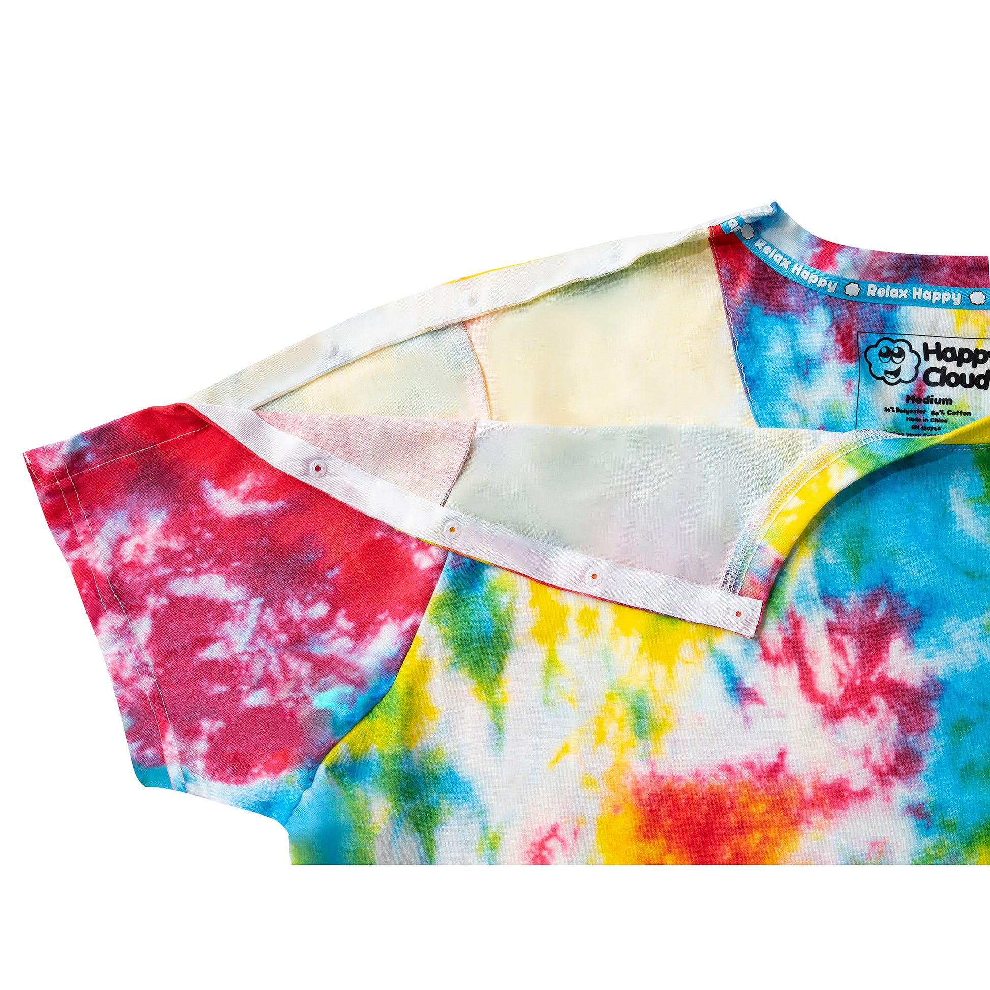 Adaptive Tie-Dye T-Shirt for Easy Dressing - Happy Cloud