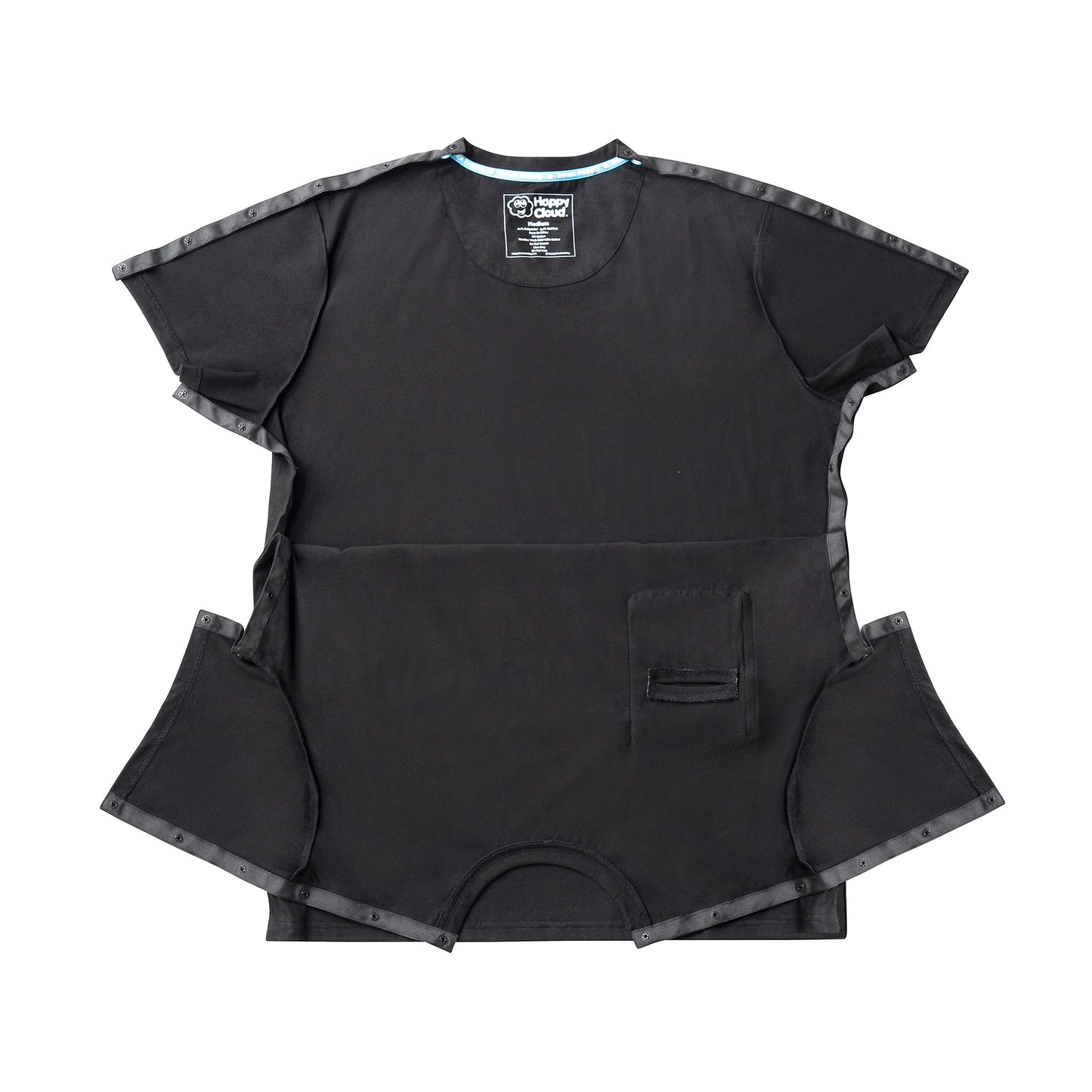 Black Adaptive T-Shirt – Easy Dressing for Chemo, Surgery & Recovery